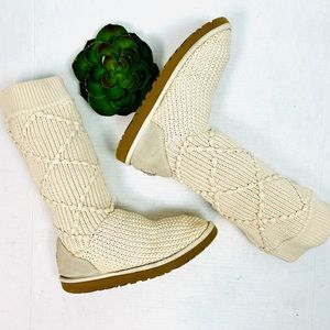 UGG Cream Knit Mid-Calf Boots